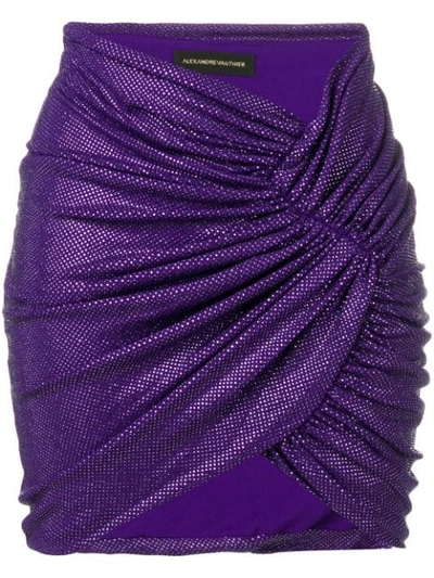 Shop Alexandre Vauthier Rhinestone Embellished Skirt In Purple