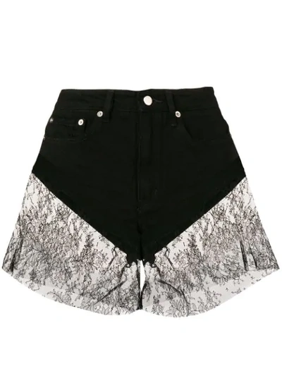 Shop Almaz Lace Trim Shorts In Black