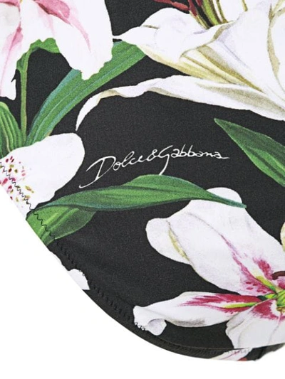 Shop Dolce & Gabbana Lily Print Bikini Bottoms In Multicolour