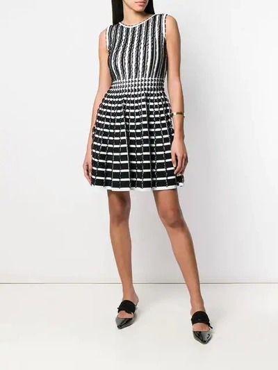 Shop Antonino Valenti Ruffle Details Striped Dress In Black