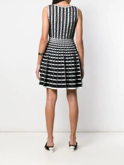 Shop Antonino Valenti Ruffle Details Striped Dress In Black