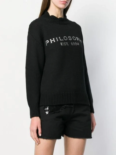 Shop Philosophy Di Lorenzo Serafini Embellished Logo Sweater In Black