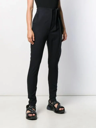 Shop Ji Oh High Waisted Tapered Trousers In Blue