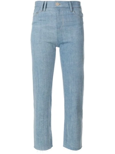 Shop Act N°1 Frayed Cropped Jeans - Blue