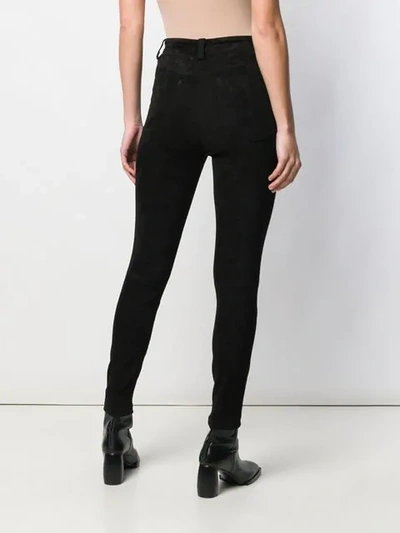 Shop Ben Taverniti Unravel Project Skinny Suede Jeans In Black