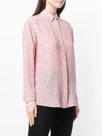 Shop Saint Laurent Star-print Long-sleeve Shirt In Pink