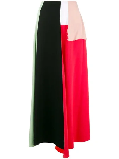 Shop Marni Colour Block Skirt In Y5024 Linden + Black + Stone White