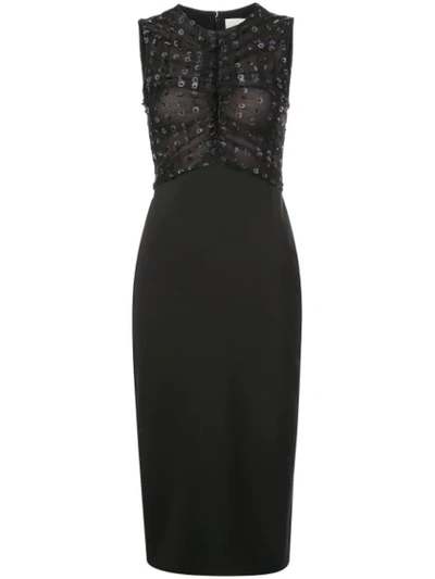 Shop Jason Wu Collection Sequin Detailing Fitted Dress In Black