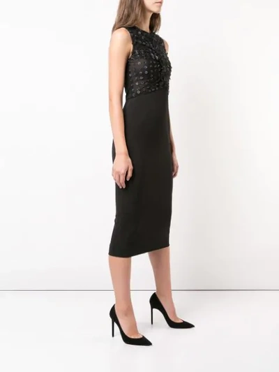 Shop Jason Wu Collection Sequin Detailing Fitted Dress In Black