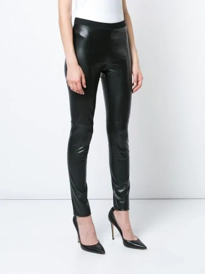 Marc Cain Leggings In Lederoptik In Black