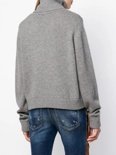 Shop Dsquared2 Turtleneck Knit In Grey