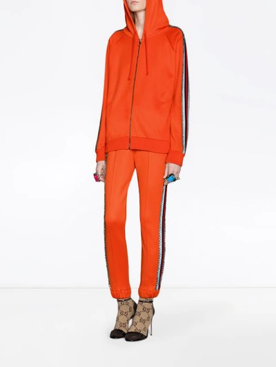 Shop Gucci Technical Jersey Jogging Pant - Orange