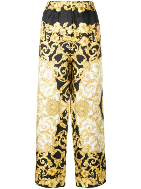 versace print trousers