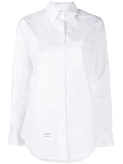 Shop Thom Browne Hemd Mit Logo-patch In White