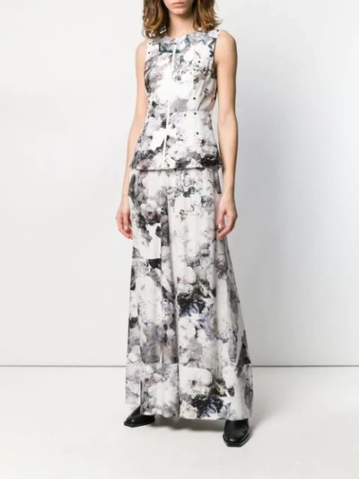 Shop A.f.vandevorst Floral Flared Maxi Skirt In White