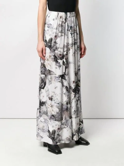 Shop A.f.vandevorst Floral Flared Maxi Skirt In White