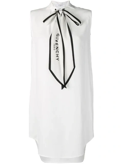 Shop Givenchy Logo Bow Tie Dress In White