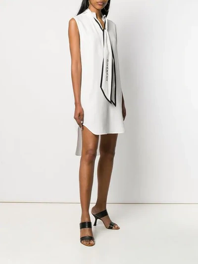 Shop Givenchy Logo Bow Tie Dress In White