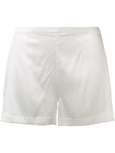 Shop La Perla Reward Silk Night Shorts In White