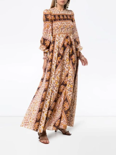 ZIMMERMANN SURAYA ELEPHANT-PAISLEY MAXI DRESS - 棕色