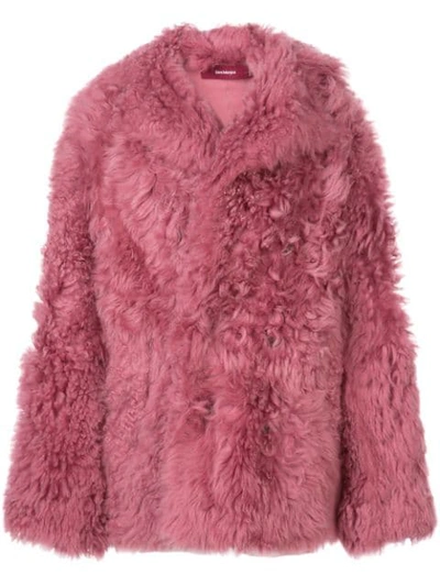 Shop Sies Marjan Kurzer Shearling-mantel - Rosa In Pink