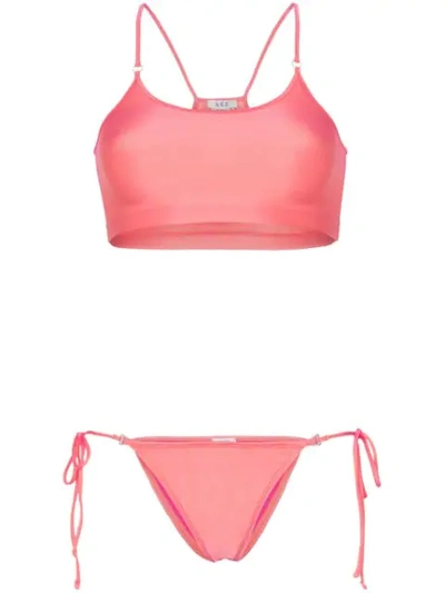 Shop Ack Oceano Amarena Tank Top Bikini In Pink