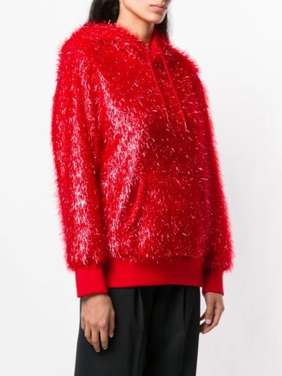 Shop Undercover Furry Hoodie In Red