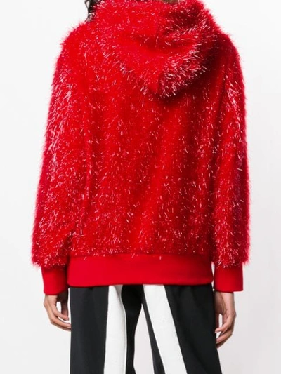 Shop Undercover Furry Hoodie In Red