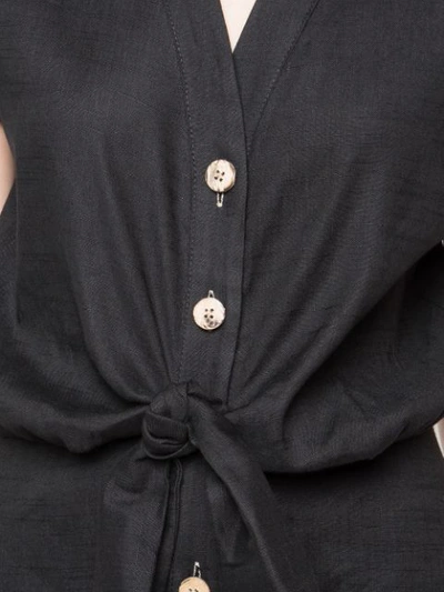 Shop Veronica Beard Hemdkleid Mit Knotendetail - Schwarz In Black