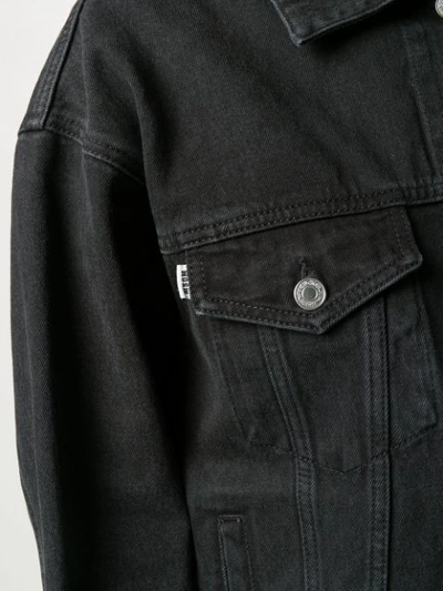 Shop Msgm Cat Denim Jacket In 99 Black