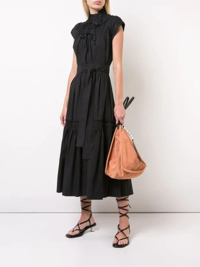 Shop Proenza Schouler Gathered Tiered Dress In Black
