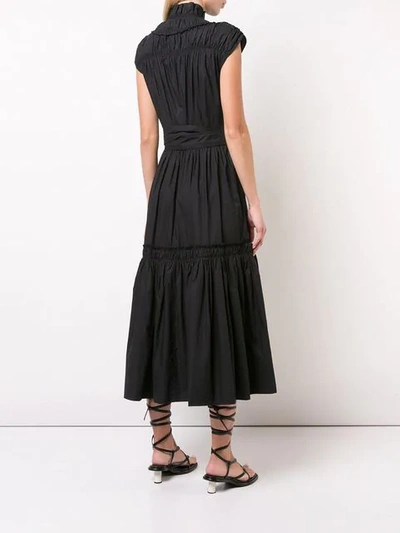 Shop Proenza Schouler Gathered Tiered Dress In Black
