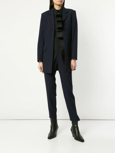 Shop Yohji Yamamoto Vintage Power Suit Trousers - Blue