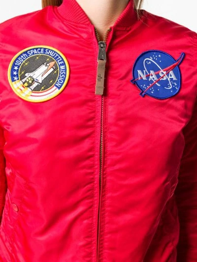 Shop Alpha Industries Nasa Patch Detail Bomber Jacket - Red