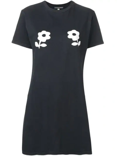 Shop Alexa Chung Printed Flower Long T-shirt In Black