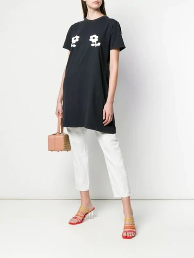 Shop Alexa Chung Printed Flower Long T-shirt In Black