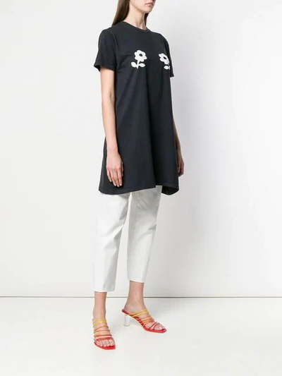 Shop Alexa Chung Printed Flower Long T-shirt In Black