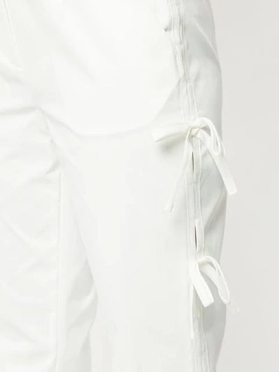 Shop Self-portrait Bow Tie Lined Trousers In White