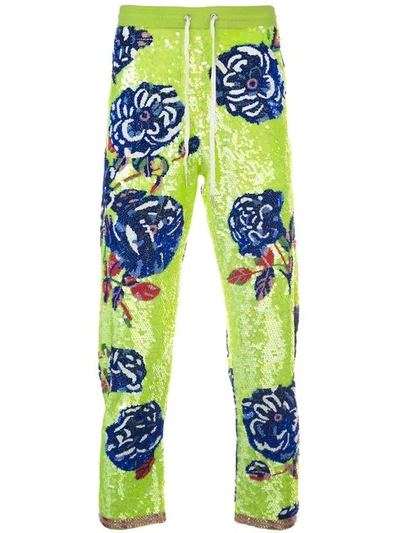 Shop Ashish Rose Sequin Trousers In Green