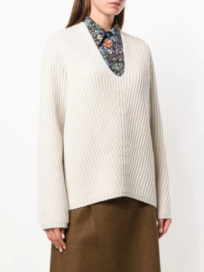 Shop Acne Studios Deborah V-neck Sweater In White