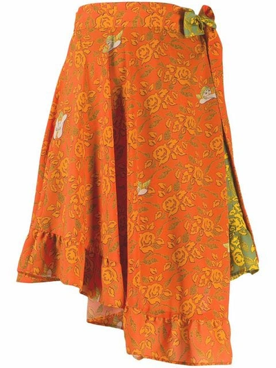 Shop Loewe Ibiza Skirt In Orange