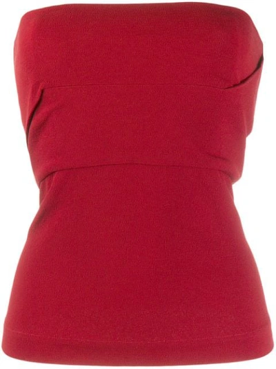 Shop Rick Owens Bustier Top In Red