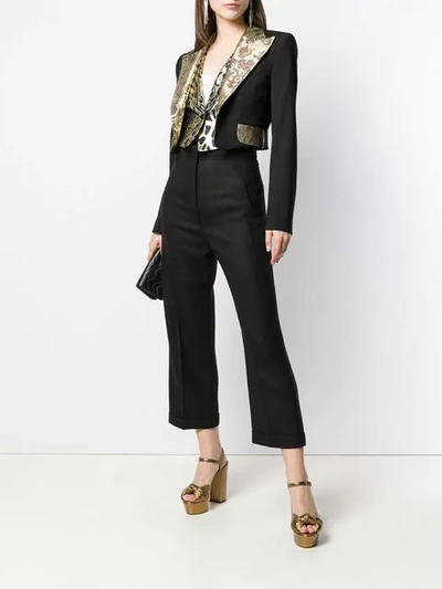 Shop Dolce & Gabbana Cropped Blazer In Black