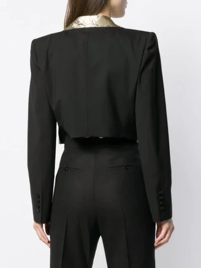 Shop Dolce & Gabbana Cropped Blazer In Black