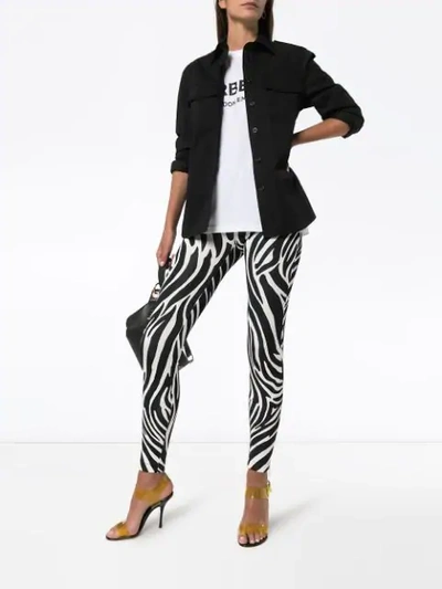 VERSACE ZEBRA PRINT LEGGINGS - 黑色