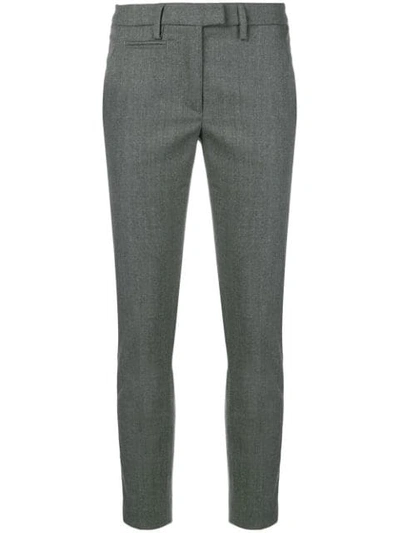 Shop Dondup Slim Cropped Trousers In Grey