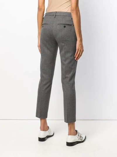 Shop Dondup Slim Cropped Trousers In Grey