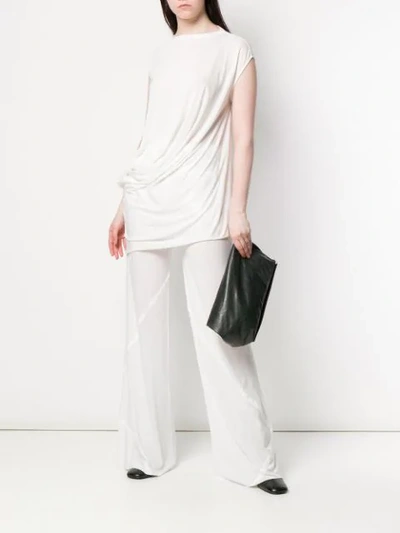 Shop Rick Owens High Waisted Trousers In White
