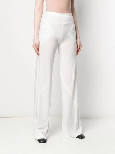 RICK OWENS LILIES HIGH WAISTED TROUSERS - 白色