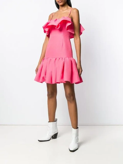 Shop Msgm Ruffled Sleeveless Dress In Pink